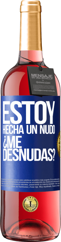 29,95 € Spedizione Gratuita | Vino rosato Edizione ROSÉ Estoy hecha un nudo. ¿Me desnudas? Etichetta Blu. Etichetta personalizzabile Vino giovane Raccogliere 2024 Tempranillo