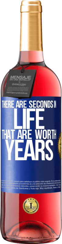 29,95 € 免费送货 | 桃红葡萄酒 ROSÉ版 生命中值得一秒的生命 蓝色标签. 可自定义的标签 青年酒 收成 2023 Tempranillo