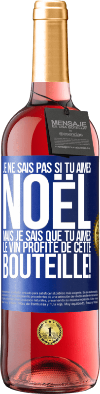 29,95 € Envoi gratuit | Vin rosé Édition ROSÉ Je ne sais pas si tu aimes Noël mais je sais que tu aimes le vin. Profite de cette bouteille! Étiquette Bleue. Étiquette personnalisable Vin jeune Récolte 2024 Tempranillo