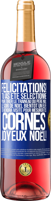 29,95 € Envoi gratuit | Vin rosé Édition ROSÉ Félicitations! Tu as été sélectionné pour tirer le traîneau du Père Noël le soir de Noël. Bientôt un elfe te rendra visite pour Étiquette Bleue. Étiquette personnalisable Vin jeune Récolte 2024 Tempranillo