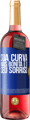 29,95 € Envio grátis | Vinho rosé Edição ROSÉ Sua curva mais bonita é o seu sorriso Etiqueta Azul. Etiqueta personalizável Vinho jovem Colheita 2024 Tempranillo