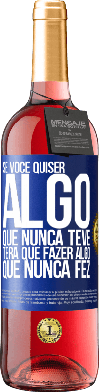 29,95 € Envio grátis | Vinho rosé Edição ROSÉ Se você quiser algo que nunca teve, terá que fazer algo que nunca fez Etiqueta Azul. Etiqueta personalizável Vinho jovem Colheita 2024 Tempranillo