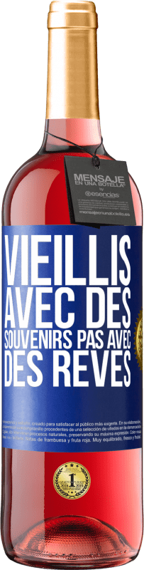 29,95 € Envoi gratuit | Vin rosé Édition ROSÉ Vieillis avec des souvenirs pas avec des rêves Étiquette Bleue. Étiquette personnalisable Vin jeune Récolte 2024 Tempranillo