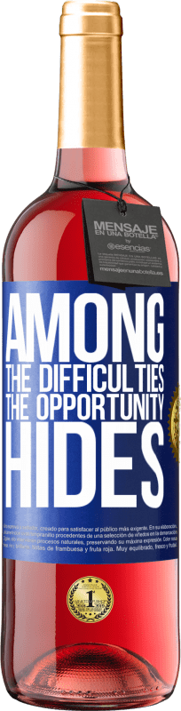29,95 € 免费送货 | 桃红葡萄酒 ROSÉ版 机会掩盖的困难之中 蓝色标签. 可自定义的标签 青年酒 收成 2025 Tempranillo