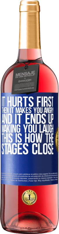29,95 € Free Shipping | Rosé Wine ROSÉ Edition It hurts first, then it makes you angry, and it ends up making you laugh. This is how the stages close Blue Label. Customizable label Young wine Harvest 2023 Tempranillo