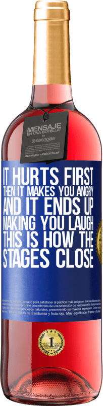 29,95 € Free Shipping | Rosé Wine ROSÉ Edition It hurts first, then it makes you angry, and it ends up making you laugh. This is how the stages close Blue Label. Customizable label Young wine Harvest 2024 Tempranillo