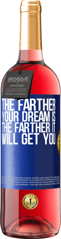 29,95 € Free Shipping | Rosé Wine ROSÉ Edition The farther your dream is, the farther it will get you Blue Label. Customizable label Young wine Harvest 2023 Tempranillo