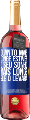 29,95 € Envio grátis | Vinho rosé Edição ROSÉ Quanto mais longe estiver o seu sonho, mais longe ele o levará Etiqueta Azul. Etiqueta personalizável Vinho jovem Colheita 2024 Tempranillo