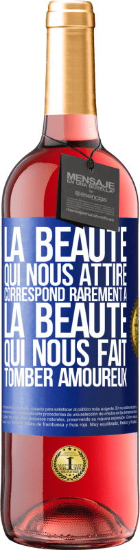29,95 € Envoi gratuit | Vin rosé Édition ROSÉ La beauté qui nous attire correspond rarement à la beauté qui nous fait tomber amoureux Étiquette Bleue. Étiquette personnalisable Vin jeune Récolte 2025 Tempranillo