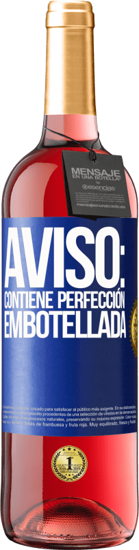 29,95 € Envío gratis | Vino Rosado Edición ROSÉ Aviso: contiene perfección embotellada Etiqueta Azul. Etiqueta personalizable Vino joven Cosecha 2023 Tempranillo