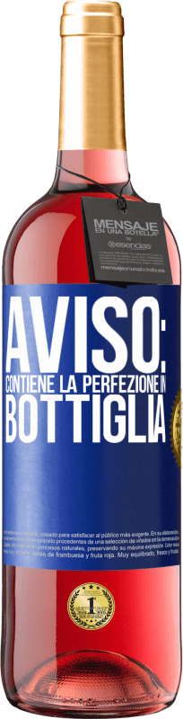 29,95 € Spedizione Gratuita | Vino rosato Edizione ROSÉ Avviso: contiene la perfezione in bottiglia Etichetta Blu. Etichetta personalizzabile Vino giovane Raccogliere 2024 Tempranillo