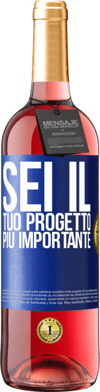 29,95 € Spedizione Gratuita | Vino rosato Edizione ROSÉ Sei il tuo progetto più importante Etichetta Blu. Etichetta personalizzabile Vino giovane Raccogliere 2024 Tempranillo