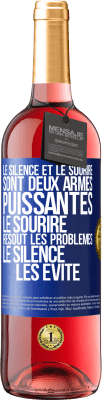 29,95 € Envoi gratuit | Vin rosé Édition ROSÉ Le silence et le sourire sont deux armes puissantes. Le sourire résout les problèmes, le silence les évite Étiquette Bleue. Étiquette personnalisable Vin jeune Récolte 2023 Tempranillo