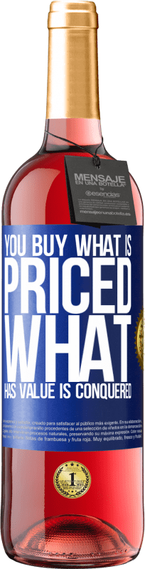 29,95 € Бесплатная доставка | Розовое вино Издание ROSÉ Вы покупаете то, что оценено. Что имеет значение побеждено Синяя метка. Настраиваемая этикетка Молодое вино Урожай 2023 Tempranillo