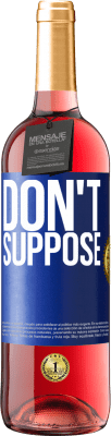 29,95 € 送料無料 | ロゼワイン ROSÉエディション 想定しないでください 青いタグ. カスタマイズ可能なラベル 若いワイン 収穫 2025 Tempranillo