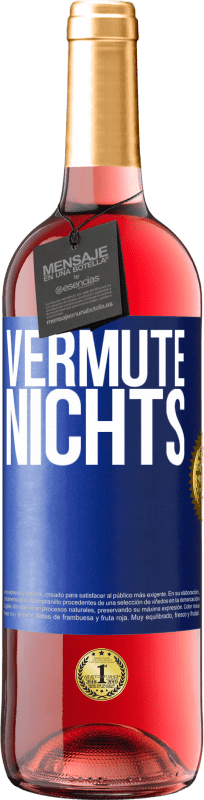 29,95 € Kostenloser Versand | Roséwein ROSÉ Ausgabe Vermute nichts Blaue Markierung. Anpassbares Etikett Junger Wein Ernte 2023 Tempranillo