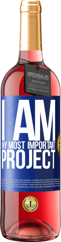 29,95 € Free Shipping | Rosé Wine ROSÉ Edition I am my most important project Blue Label. Customizable label Young wine Harvest 2024 Tempranillo