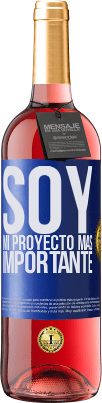 29,95 € Envío gratis | Vino Rosado Edición ROSÉ Soy mi proyecto más importante Etiqueta Azul. Etiqueta personalizable Vino joven Cosecha 2023 Tempranillo