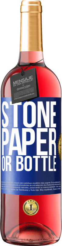 29,95 € Free Shipping | Rosé Wine ROSÉ Edition Stone, paper or bottle Blue Label. Customizable label Young wine Harvest 2023 Tempranillo