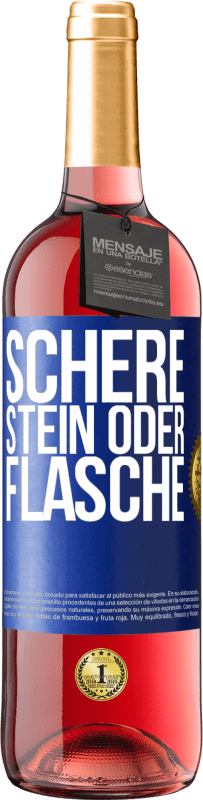29,95 € Kostenloser Versand | Roséwein ROSÉ Ausgabe Schere, Stein oder Flasche Blaue Markierung. Anpassbares Etikett Junger Wein Ernte 2023 Tempranillo