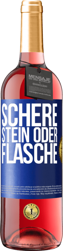 29,95 € Kostenloser Versand | Roséwein ROSÉ Ausgabe Schere, Stein oder Flasche Blaue Markierung. Anpassbares Etikett Junger Wein Ernte 2024 Tempranillo