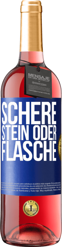 29,95 € Kostenloser Versand | Roséwein ROSÉ Ausgabe Schere, Stein oder Flasche Blaue Markierung. Anpassbares Etikett Junger Wein Ernte 2025 Tempranillo