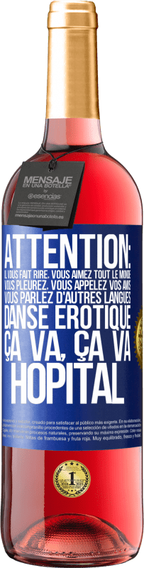 29,95 € Envoi gratuit | Vin rosé Édition ROSÉ Attention: il vous fait rire, vous aimez tout le monde, vous pleurez, vous appelez vos amis, vous parlez d'autres langues, danse Étiquette Bleue. Étiquette personnalisable Vin jeune Récolte 2024 Tempranillo