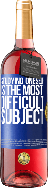 29,95 € Free Shipping | Rosé Wine ROSÉ Edition Studying oneself is the most difficult subject Blue Label. Customizable label Young wine Harvest 2024 Tempranillo