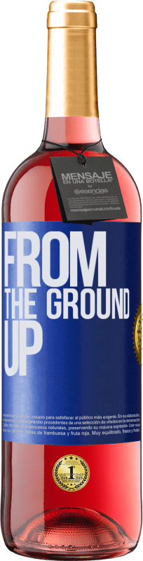 29,95 € Kostenloser Versand | Roséwein ROSÉ Ausgabe From The Ground Up Blaue Markierung. Anpassbares Etikett Junger Wein Ernte 2023 Tempranillo