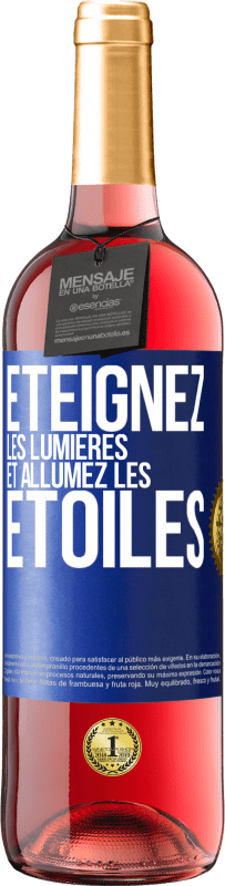 29,95 € Envoi gratuit | Vin rosé Édition ROSÉ Éteignez les lumières et allumez les étoiles Étiquette Bleue. Étiquette personnalisable Vin jeune Récolte 2024 Tempranillo