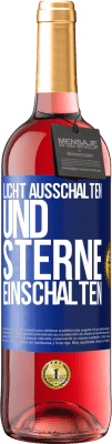 29,95 € Kostenloser Versand | Roséwein ROSÉ Ausgabe Licht ausschalten und Sterne einschalten Blaue Markierung. Anpassbares Etikett Junger Wein Ernte 2024 Tempranillo