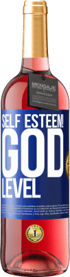 29,95 € 送料無料 | ロゼワイン ROSÉエディション 自尊心！神レベル 青いタグ. カスタマイズ可能なラベル 若いワイン 収穫 2025 Tempranillo