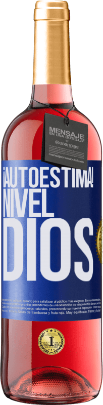 29,95 € Envío gratis | Vino Rosado Edición ROSÉ ¡Autoestima! Nivel dios Etiqueta Azul. Etiqueta personalizable Vino joven Cosecha 2023 Tempranillo