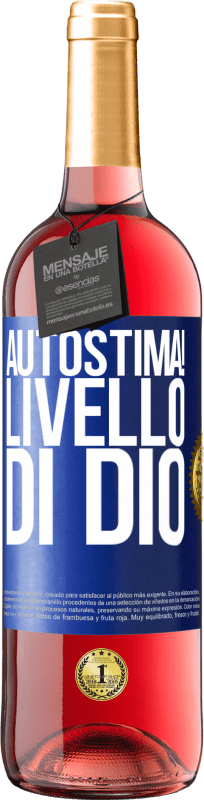 29,95 € Spedizione Gratuita | Vino rosato Edizione ROSÉ Autostima! Livello di Dio Etichetta Blu. Etichetta personalizzabile Vino giovane Raccogliere 2024 Tempranillo