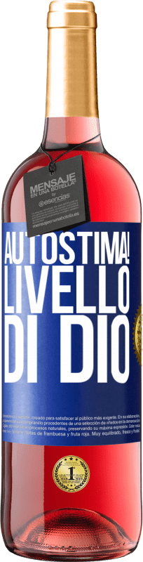 29,95 € Spedizione Gratuita | Vino rosato Edizione ROSÉ Autostima! Livello di Dio Etichetta Blu. Etichetta personalizzabile Vino giovane Raccogliere 2025 Tempranillo