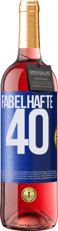 29,95 € Kostenloser Versand | Roséwein ROSÉ Ausgabe Fabelhafte 40 Blaue Markierung. Anpassbares Etikett Junger Wein Ernte 2023 Tempranillo