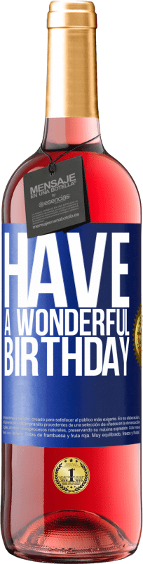 29,95 € 免费送货 | 桃红葡萄酒 ROSÉ版 祝你生日快乐 蓝色标签. 可自定义的标签 青年酒 收成 2023 Tempranillo