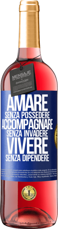 29,95 € Spedizione Gratuita | Vino rosato Edizione ROSÉ Amare senza possedere, accompagnare senza invadere, vivere senza dipendere Etichetta Blu. Etichetta personalizzabile Vino giovane Raccogliere 2024 Tempranillo