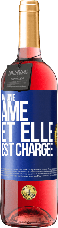 29,95 € Envoi gratuit | Vin rosé Édition ROSÉ J'ai une âme et elle est chargée Étiquette Bleue. Étiquette personnalisable Vin jeune Récolte 2024 Tempranillo