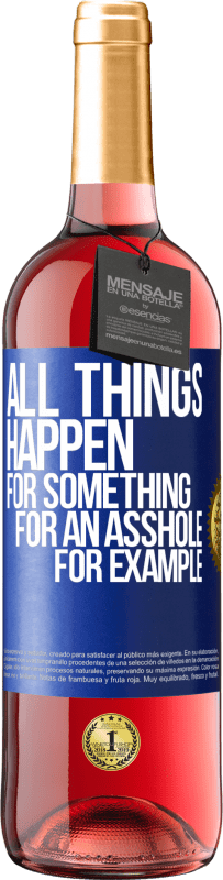 29,95 € Free Shipping | Rosé Wine ROSÉ Edition All things happen for something, for an asshole for example Blue Label. Customizable label Young wine Harvest 2023 Tempranillo