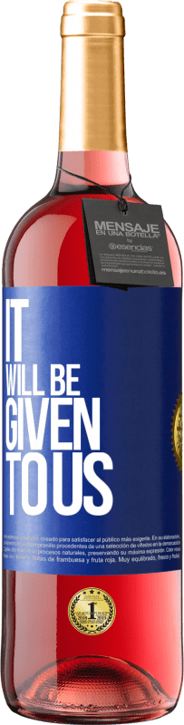 29,95 € Free Shipping | Rosé Wine ROSÉ Edition It will be given to us Blue Label. Customizable label Young wine Harvest 2023 Tempranillo