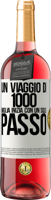 29,95 € Spedizione Gratuita | Vino rosato Edizione ROSÉ Un viaggio di mille miglia inizia con un solo passo Etichetta Bianca. Etichetta personalizzabile Vino giovane Raccogliere 2023 Tempranillo