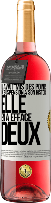 29,95 € Envoi gratuit | Vin rosé Édition ROSÉ Il avait mis des points de suspension à son histoire, elle en a effacé deux Étiquette Blanche. Étiquette personnalisable Vin jeune Récolte 2024 Tempranillo