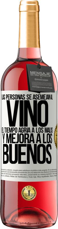 29,95 € Envío gratis | Vino Rosado Edición ROSÉ Las personas se asemejan al vino. El tiempo agria a los malos y mejora a los buenos Etiqueta Blanca. Etiqueta personalizable Vino joven Cosecha 2024 Tempranillo