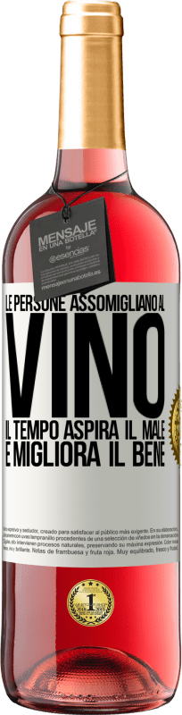 29,95 € Spedizione Gratuita | Vino rosato Edizione ROSÉ Le persone assomigliano al vino. Il tempo aspira il male e migliora il bene Etichetta Bianca. Etichetta personalizzabile Vino giovane Raccogliere 2024 Tempranillo