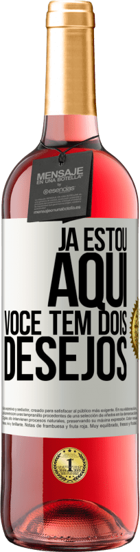 29,95 € Envio grátis | Vinho rosé Edição ROSÉ Já estou aqui. Você tem dois desejos Etiqueta Branca. Etiqueta personalizável Vinho jovem Colheita 2024 Tempranillo