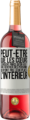 29,95 € Envoi gratuit | Vin rosé Édition ROSÉ Peut-être que les cœurs se brisent parce qu'on veut y faire rentrer des personnes qui n'ont pas leur place à l'intérieur Étiquette Blanche. Étiquette personnalisable Vin jeune Récolte 2024 Tempranillo