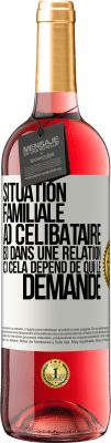 29,95 € Envoi gratuit | Vin rosé Édition ROSÉ Situation familiale: a) célibataire b) Dans une relation c) Cela dépend de qui le demande Étiquette Blanche. Étiquette personnalisable Vin jeune Récolte 2024 Tempranillo