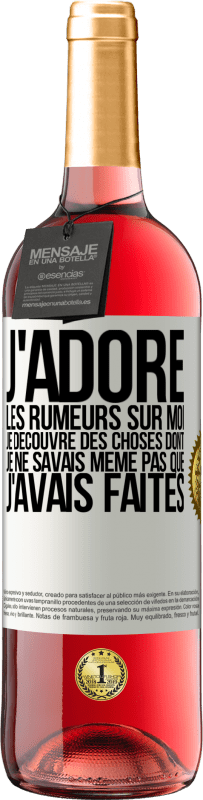 29,95 € Envoi gratuit | Vin rosé Édition ROSÉ J'adore les rumeurs sur moi, je découvre des choses dont je ne savais même pas que j'avais faites Étiquette Blanche. Étiquette personnalisable Vin jeune Récolte 2024 Tempranillo