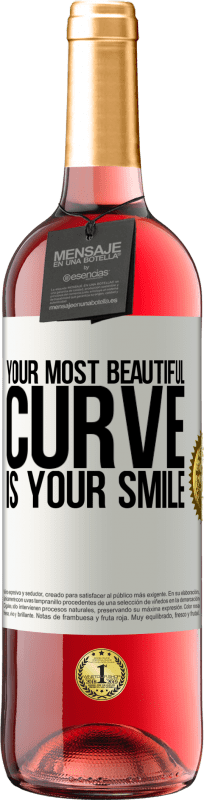 29,95 € Free Shipping | Rosé Wine ROSÉ Edition Your most beautiful curve is your smile White Label. Customizable label Young wine Harvest 2024 Tempranillo